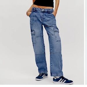 Reformation McKenna Slouch Cargo Jeans Like New Size 24